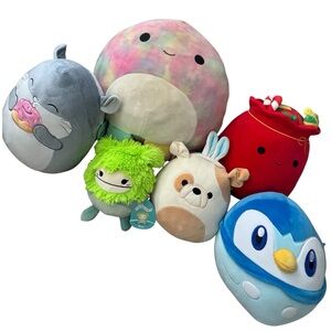 SQUISHMALLOWS Lot BUNDLE X 6 Plushes Total New & Like New Deal!!